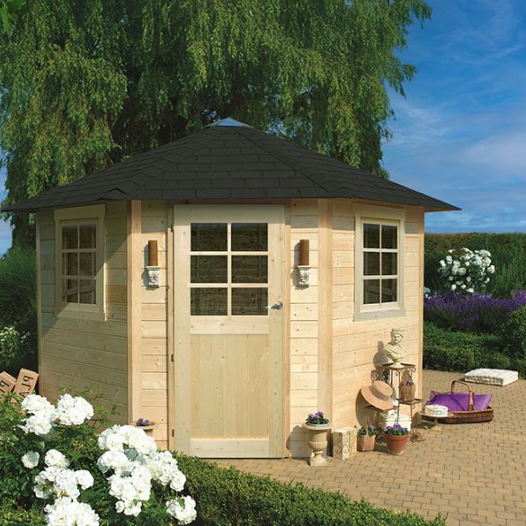 Abri de jardin en pin du Nord NANCY 255 x 255 cm - 5,70 m² - S8205 SOLID