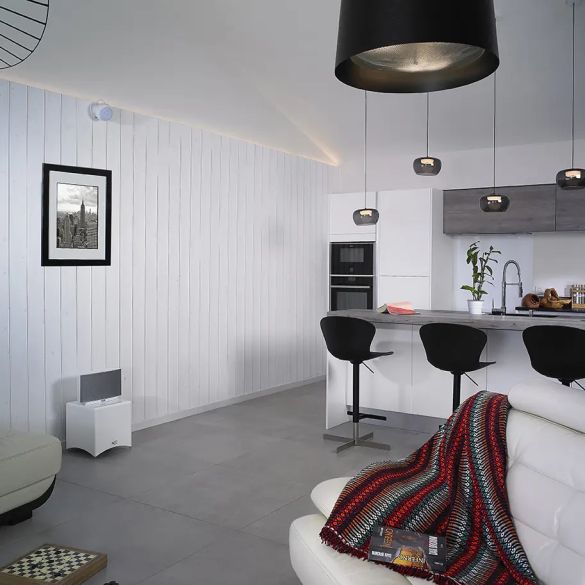 Lambris sapin brossé blanc Alpin Pure Essentiel 2500x135x13 mm