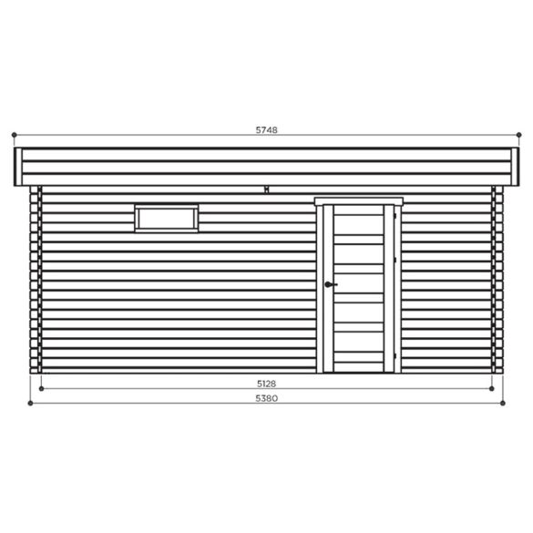 Garage bois brut 40 mm 19,26 m² Porte motorisée 358x538 cm  - S8935 Solid
