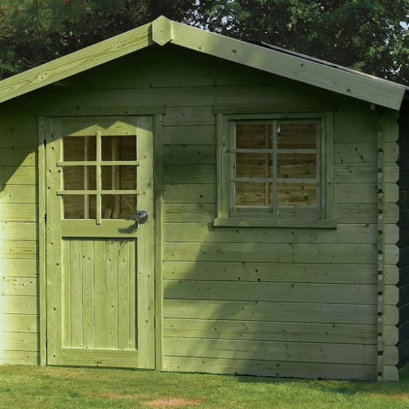 Abri de jardin  298 x 198 cm SARAN - 5,90 m² – Bois autoclave 28 mm  - S820-1