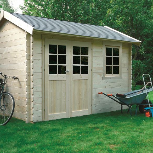 Abri de jardin 28 mm bois brut ARLES 358x238 cm - 8,52 m² - S8319 SOLID