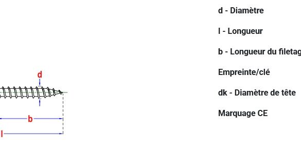 Vis A2 Inox Ø 6x160 mm Tête fraisée TX30 - Boîte de 100 vis