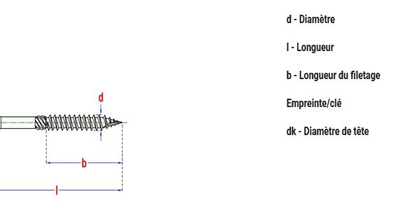 200 Vis construction bois Ø 5x60 mm Torx 25 - Tête fraisée - Filetage partiel