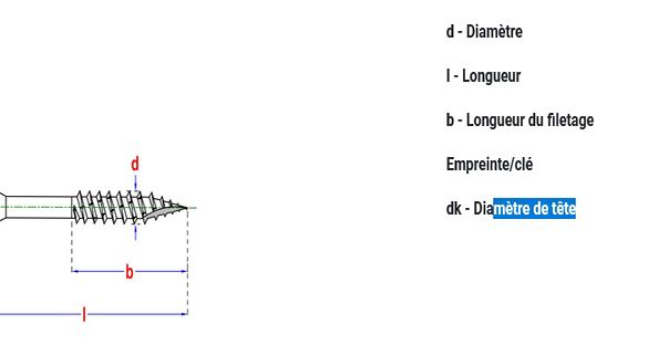 200 Vis à panneaux bois Ø 4x50 mm Torx20 - Tête fraisée - Filetage partiel