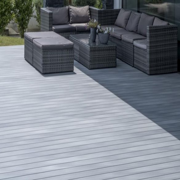 Lame composite Atmosphère brossée - 23x138x4000 mm - Gris Ushuaia SILVADEC