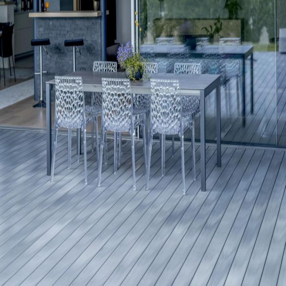 Lame composite Atmosphère brossée - 23x138x4000 mm - Gris Ushuaia SILVADEC