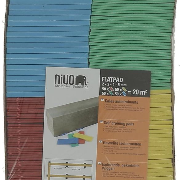 200 Cales lambourde autodrainantes Flatpad 2-3-4-5 mm NIVO
