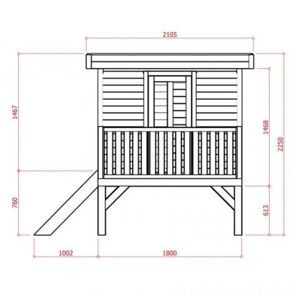 Maisonnette toit plat Modern 180 x 180 cm