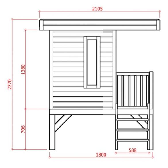 Maisonnette toit plat Modern 180 x 180 cm