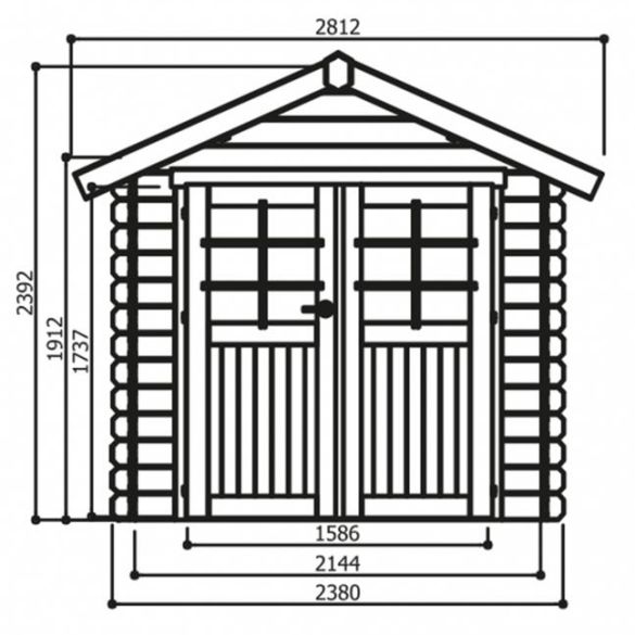 Abri de jardin traité NIMES 238 x 238 cm - 5,66 m²