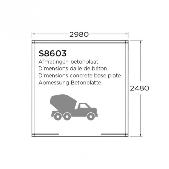 Abri de Jardin en Bois AMBERG 7,39 m² - 298 x 248 cm -S8603