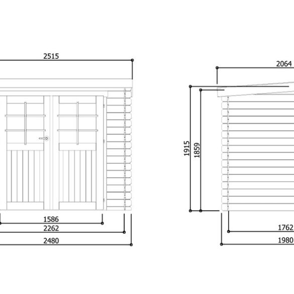 Abri en bois STENDAL 248 x 198 cm - 4,91 m²- S8605