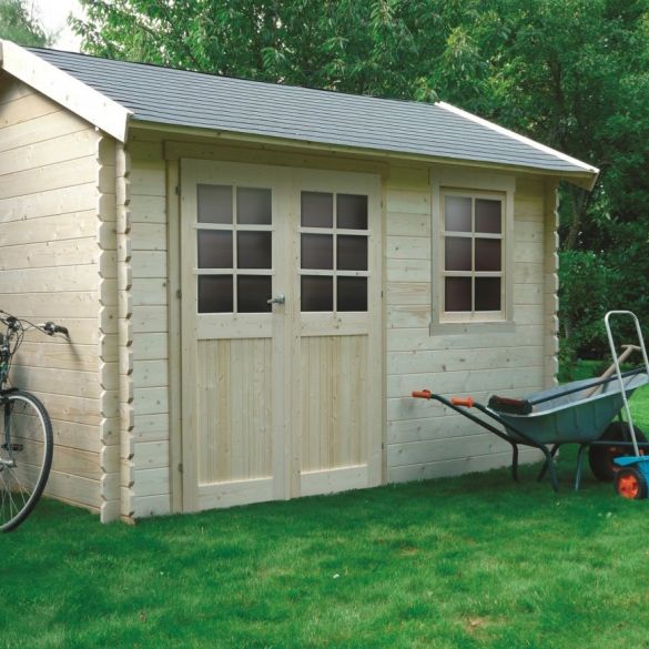 Abri de jardin 28 mm bois brut ARLES 358x238 cm - 8,52 m² - S8319 SOLID