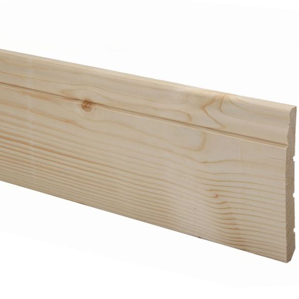 Plinthe stylobate en sapin style Louis XV 140x16 mm L. 2,40 m