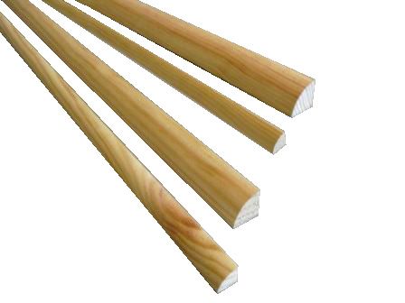 Quart de rond en Pin des Landes sans noeud 24x24 mm L. 2,40 m