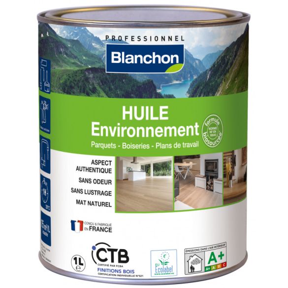 Huile Environnement Parquet & Bois intérieur - Ultra Mat  - 1 Litre - BLANCHON