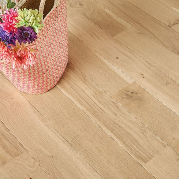 Parquet contrecollé chêne brossé Bois Flotté 1208x139x12 mm PANAGET