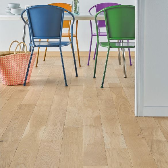 Parquet contrecollé chêne brossé Bois Flotté 1208x139x12 mm PANAGET