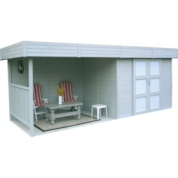 Abri avec pergola ARHUS 7,96m² - 3296 + 3263 x 2416 cm
