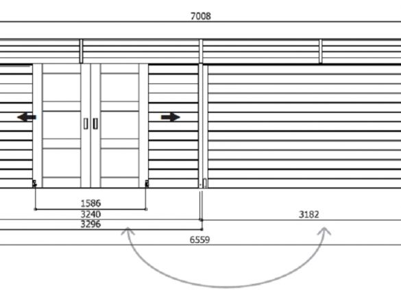 Abri avec pergola ARHUS 7,96m² - 3296 + 3263 x 2416 cm