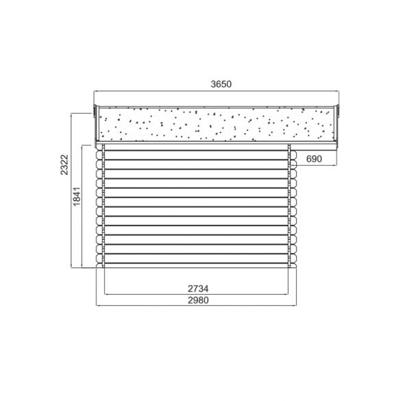 Chalet bois 34mm SALZBURG 388 x 298 cm 11,56m² - S8964