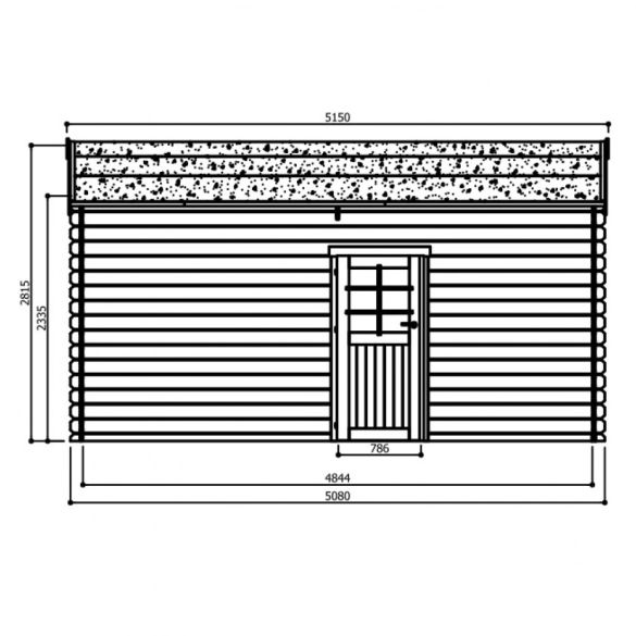 Garage bois 28 mm Traditional 18,19 m² - 358x508 cm