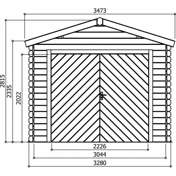 Garage bois 28 mm Traditional 18,19 m² - 358x508 cm