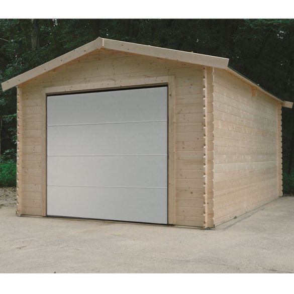 Garage bois 28 mm 18,19 m² porte motorisée 358x508 cm