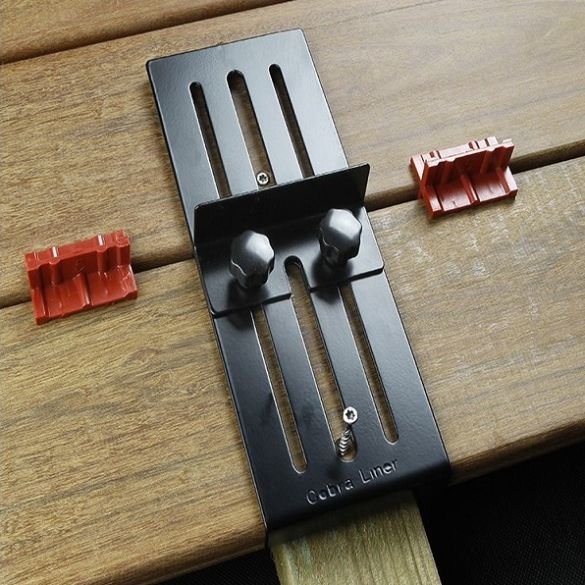 Gabarit de perçage de lames de terrasse + 4 espaceurs COBRA Liner