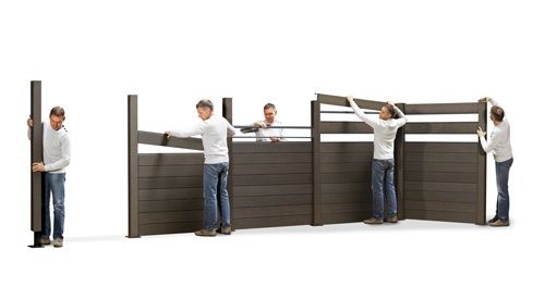 Lame de clôture composite ardoise 1800x150x20 mm - Evoluclos DEBARGE