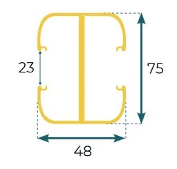 Poteau alu First 2300x74x48 mm pour clôture Bali Evoluclos - RAL 7016
