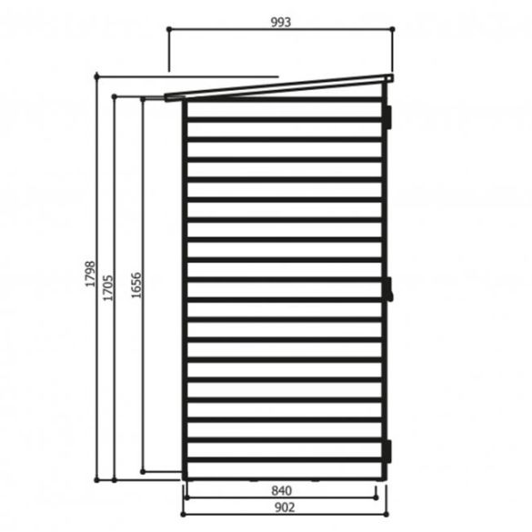 Abri de rangement toit plat 183 x 90 cm autoclave