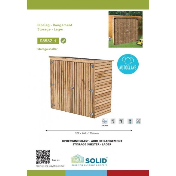 Abri de rangement toit plat 183 x 90 cm autoclave