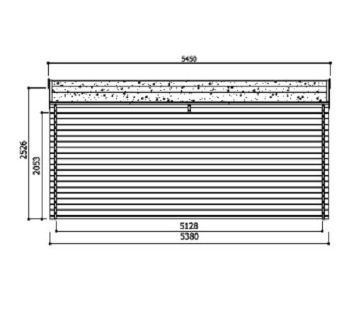 Garage bois 40 mm 19,26 m² porte motorisée 358x538 cm