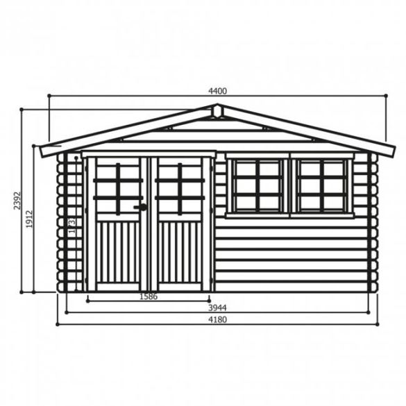 Abri jardin traité NIORT 418 x 298 cm - 12,46m² - S8308