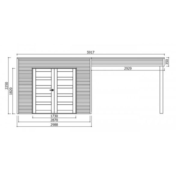 Abri jardin traité 19 mm TARENTO 2988 + 2929 x 2908 mm – avec pergola