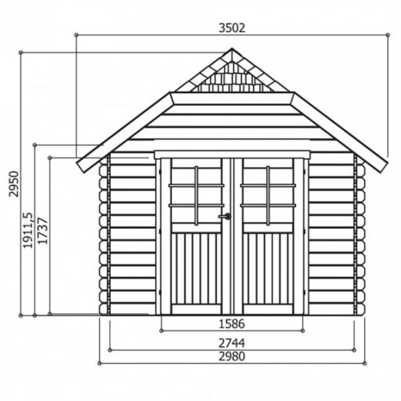 Chalet bois 28 mm LIMERICK 298 x 388 cm 11,56m² - S8505