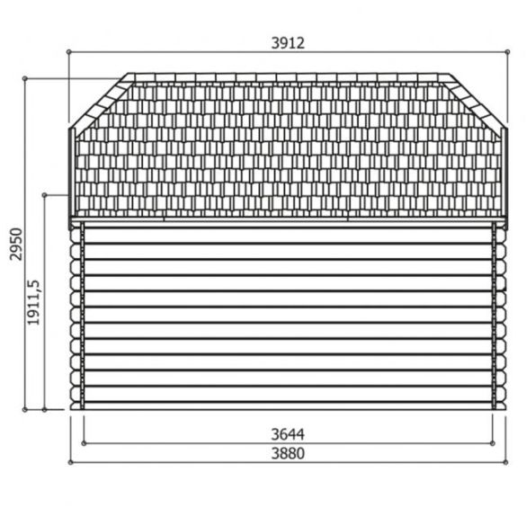 Chalet bois 28 mm LIMERICK 298 x 388 cm 11,56m² - S8505