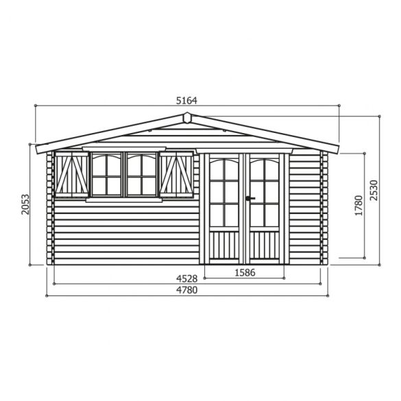 Chalet de jardin en bois 40 mm CHAMONIX 19,98 m²