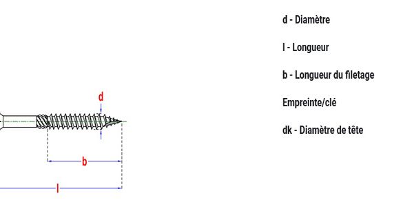 200 Vis construction bois Ø 5x100 mm Torx 25 - Tête fraisée - Filetage partiel