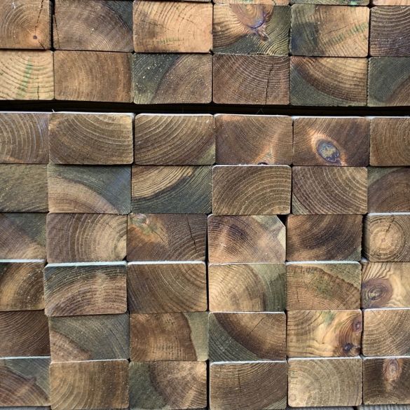 Bois d'ossature en pin 5,00 m 120x45 mm traité Classe 4