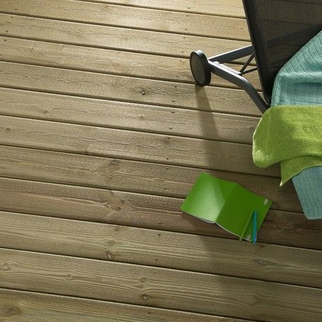 Lame terrasse en pin du nord 3300x145x27 mm lisse 4 faces
