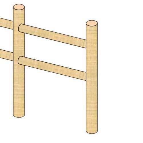 Rondin bois 2 perçages borgne 14x150 cm pour clôture ranch
