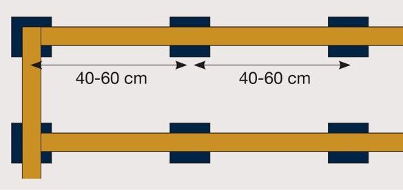 60 Cales crantées 10/20/30mm Wedgepad pour lambourdes terrasse