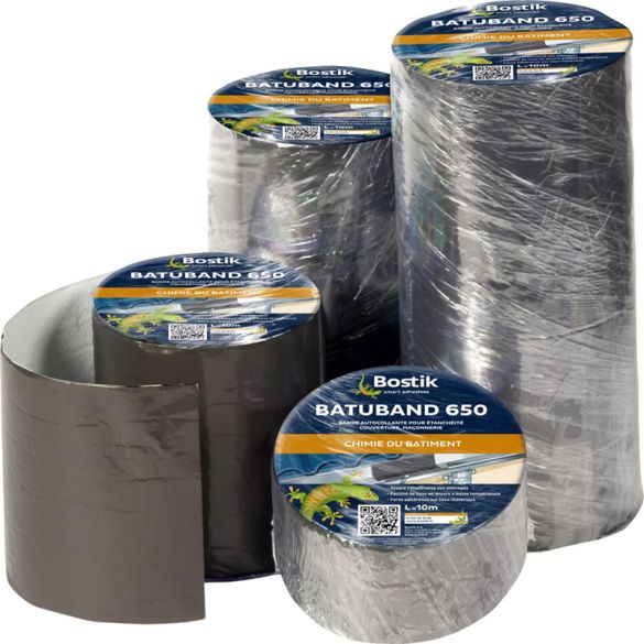 Bande étanchéité 10 cm x 10ml autocollante à froid BATUBAND 650 Gris