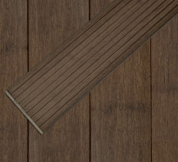 Lame terrasse BAMBOU huilée réversible brun foncé 1850x137x20 mm