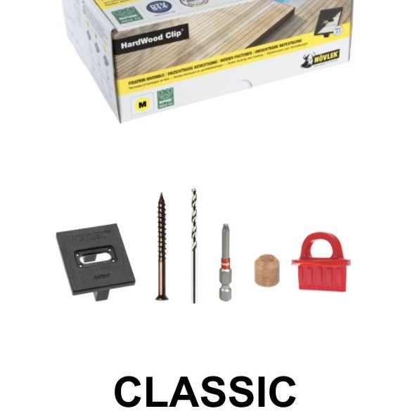 Kit de 185 clips invisibles pour 11m² de terrasse bois - Hardwood NOVLEK