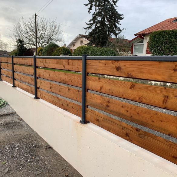 Claustra bois ATHAL Haut. 71,2 cm L. 1,65 m autoclave marron