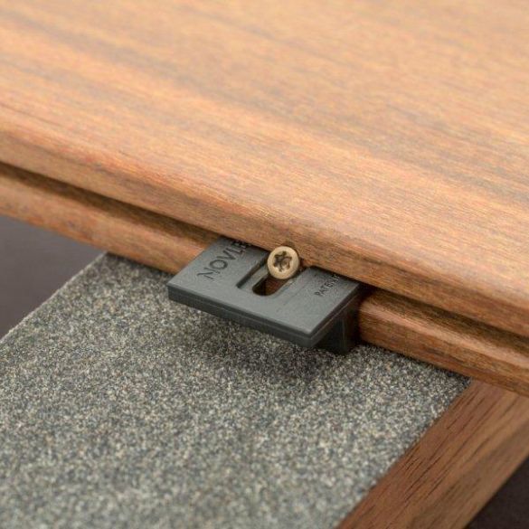 Lame terrasse MERBAU L. 1,80 m 140x20 mm - Fixations invisibles - Profil Clip Classic