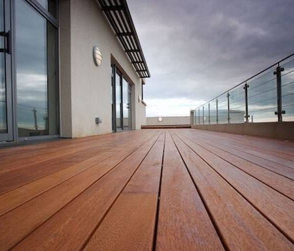 Lame terrasse MERBAU L. 1,80 m 140x20 mm - Fixations invisibles - Profil Clip Classic